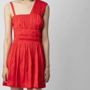 zadig voltaire women dress roselie red large msrp 648